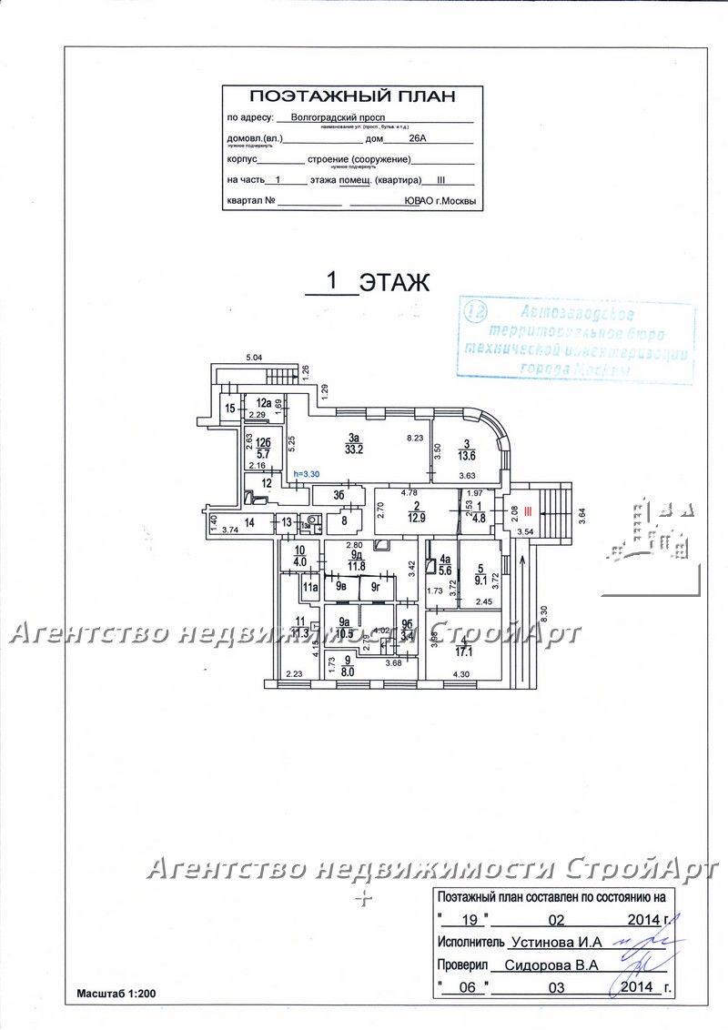 7139 Аренда помещения банка Волгоградский проспект 26А, 182 кв.м без комиссии