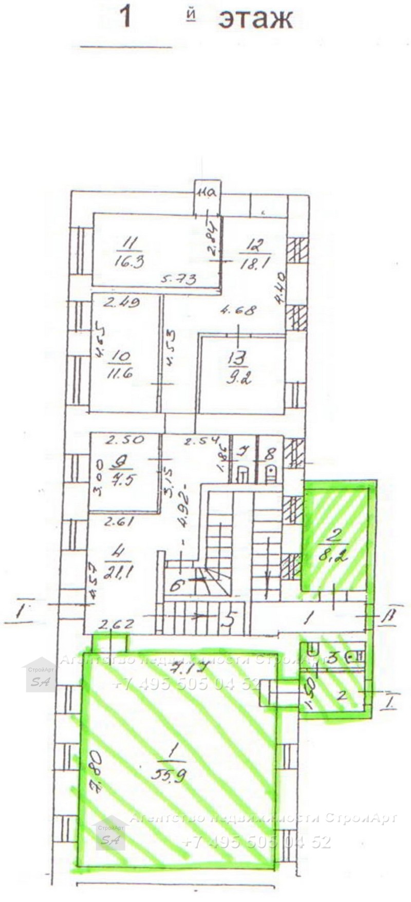 7881 Аренда помещения под банк ул. Ленивка д.3 с. 3, 180 кв.м без комиссии